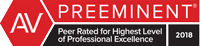 AV | Preeminent | Peer Rated For Highest Level of Professional Excellence | 2018
